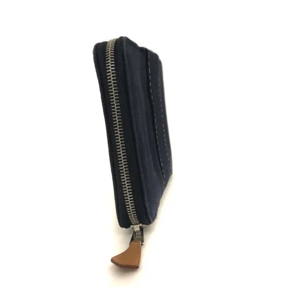 AUTH Hermès Wallet • Authentic Fourre Tout Purse PM in Navy Blue Canvas Denim